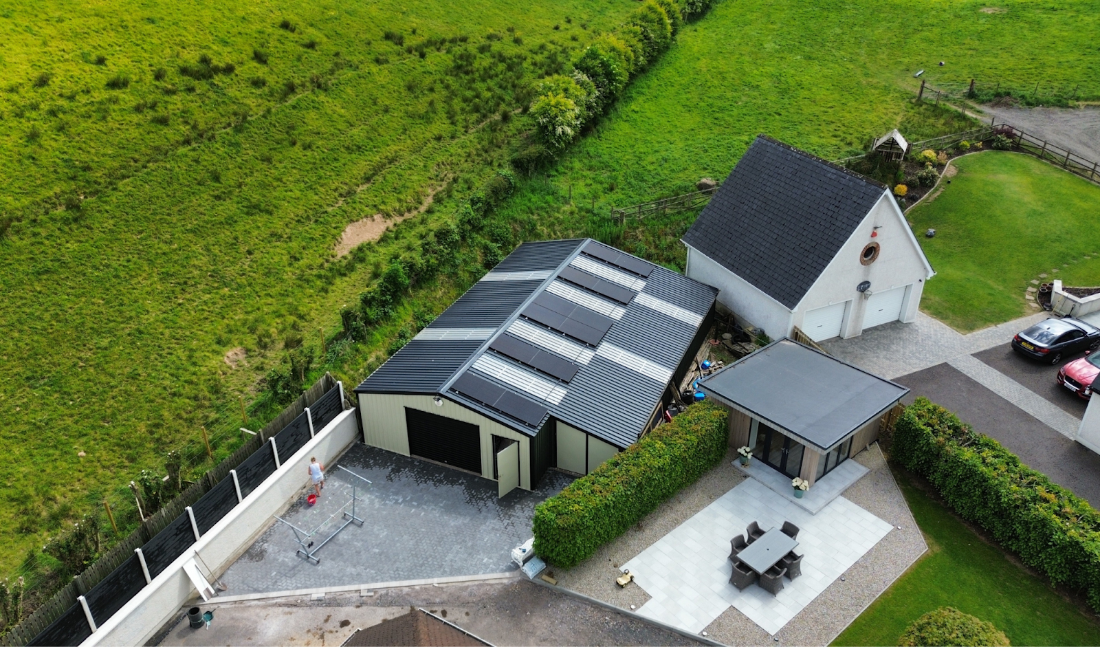 Solar system installed on domestic roof