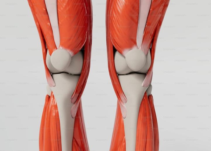 The muscles of a human being displayed in a 3D image