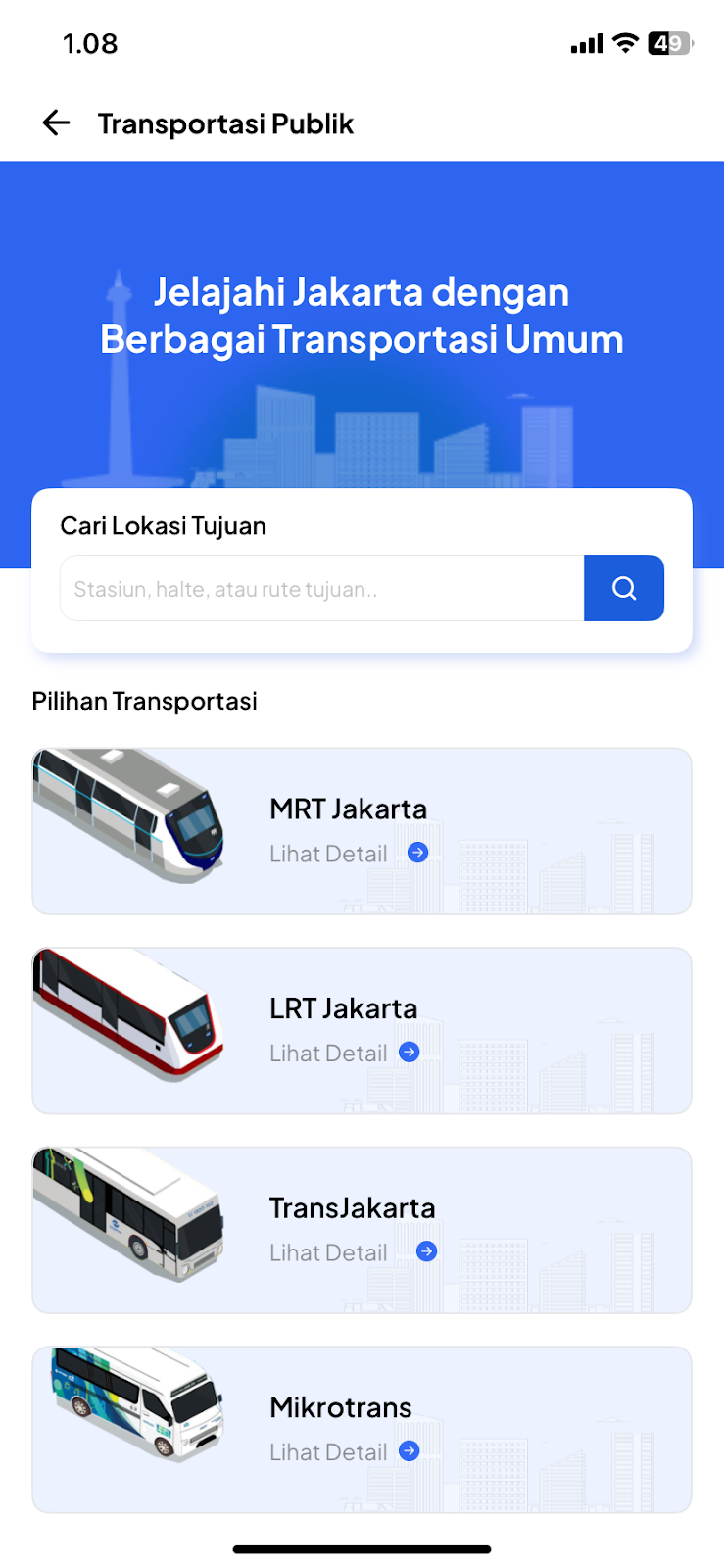 Public Transportation Feature in JAKI App