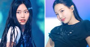 This contains an image of NewJeans' Hyein And TWICE's Nayeon 