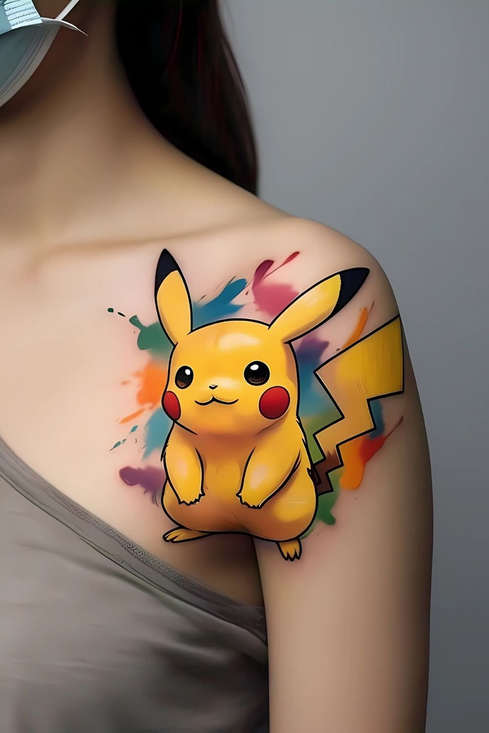 Pikachu Tattoo Painting Style