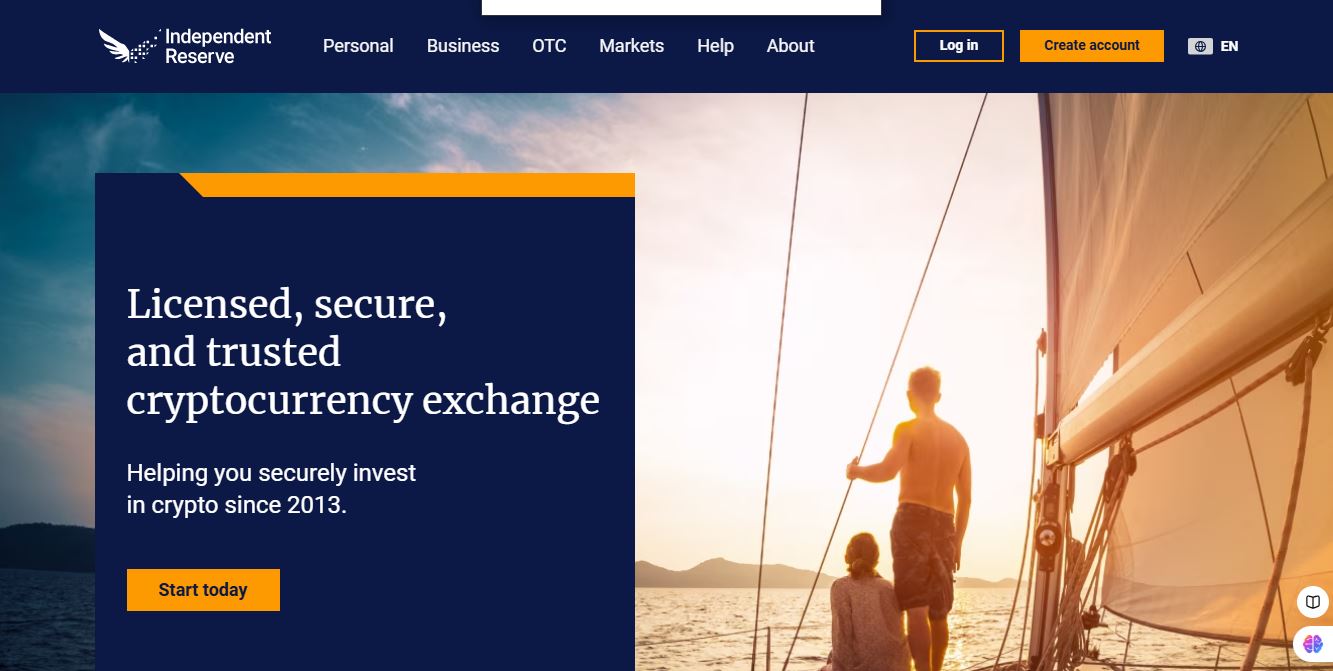 Independent Reserve homepage