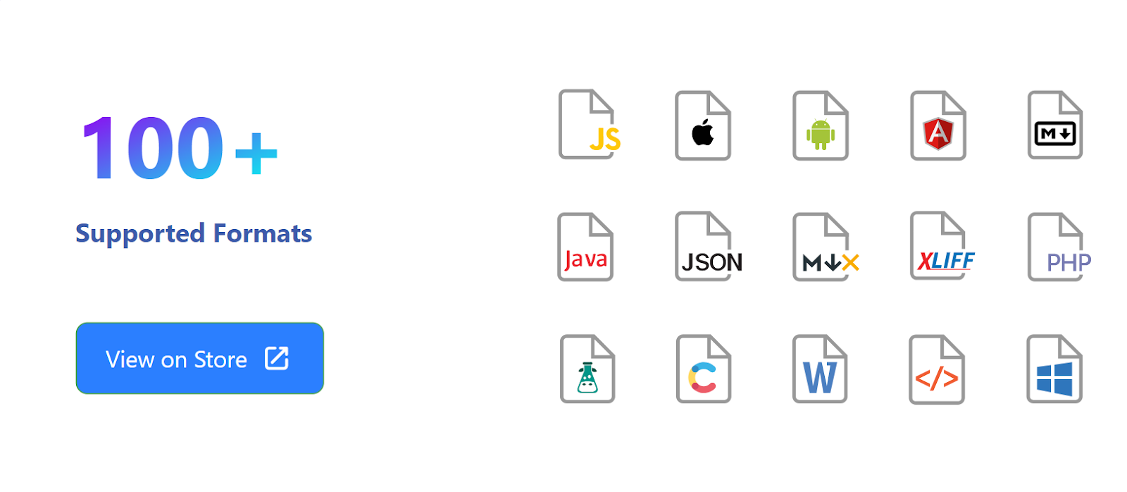 Crowdin supports 100+ file formats