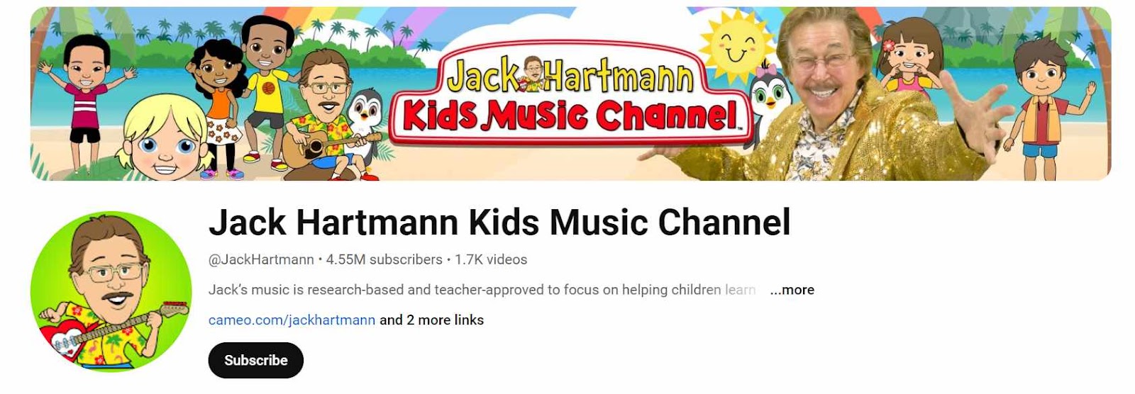 How much does jack hartmann make on YouTube?