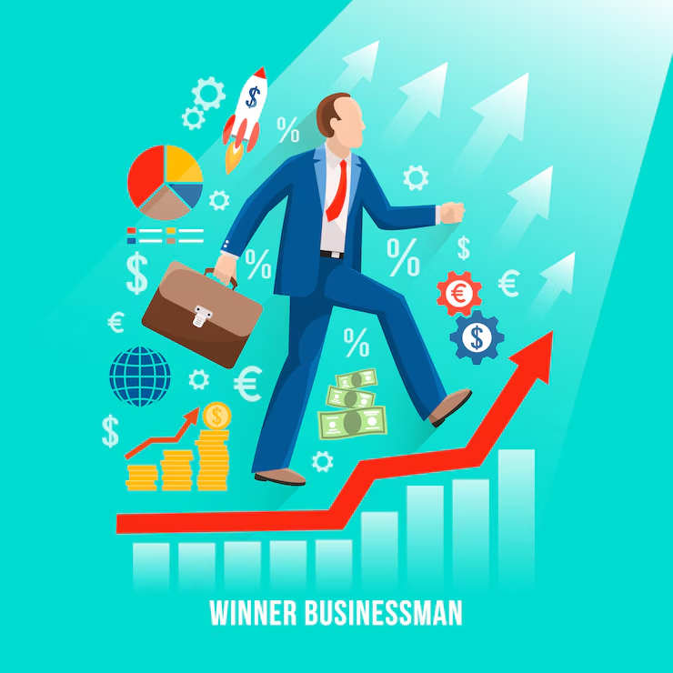 Illustration of a successful businessman