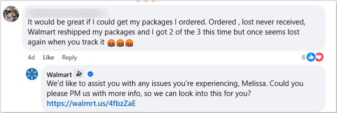 Walmart customer support