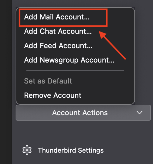 Thunderbird Add Mail Account