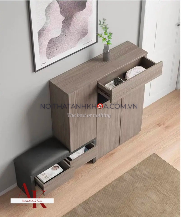 Tủ Giày Gỗ Công Nghiệp Mdf Phủ Melamine Thông Minh Tiện Lợi 