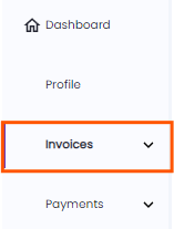 Invoices tab highlighted on dashboard