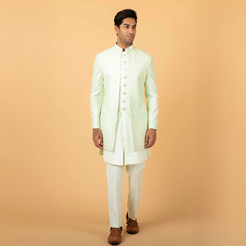 Mint Green Indo-Western Achkan