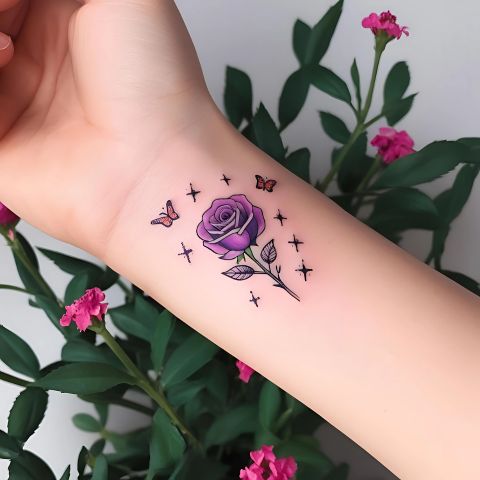 Purple Rose Tattoo 