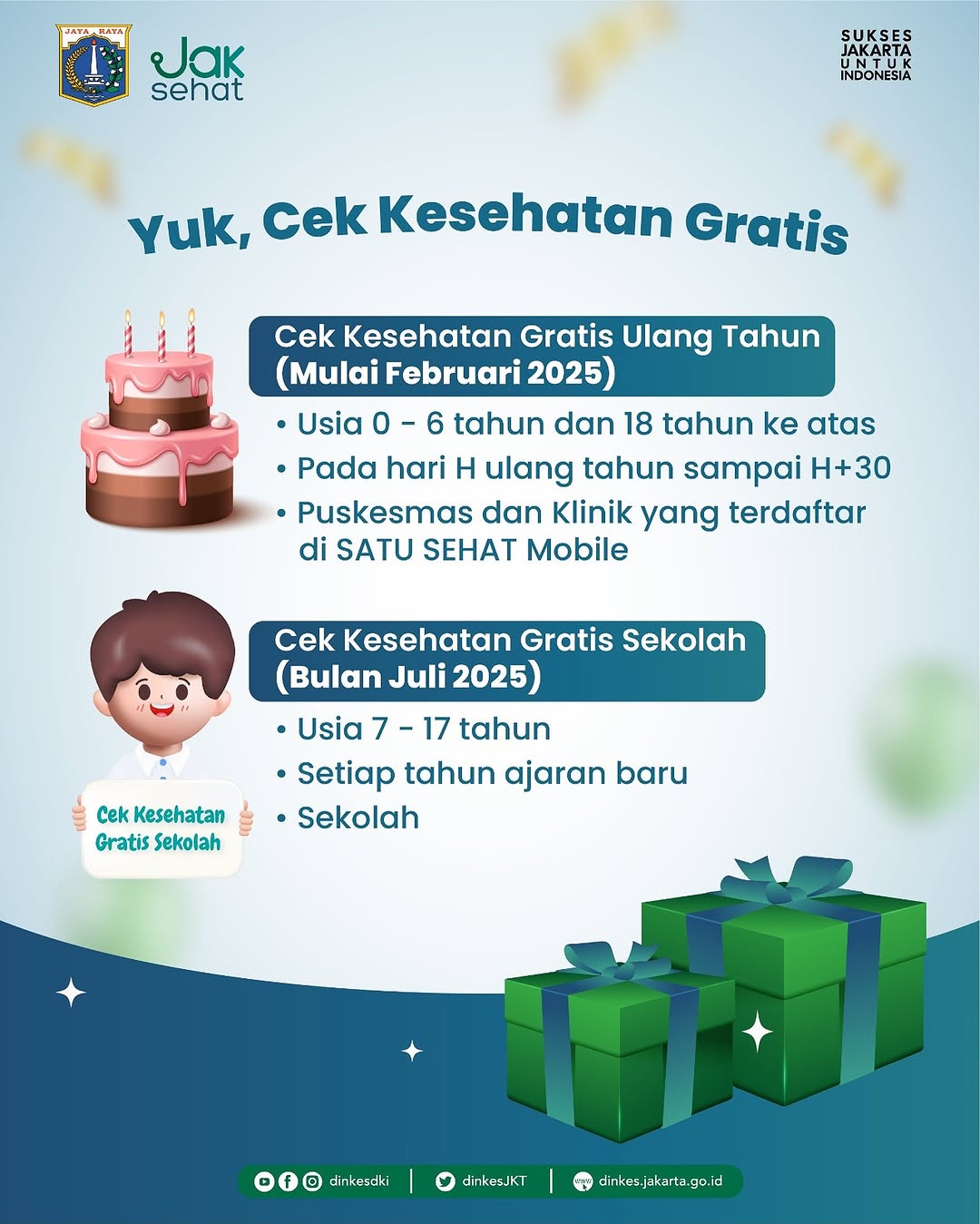 Cek kesehatan gratis. Sumber:&nbsp;@dinkesdki