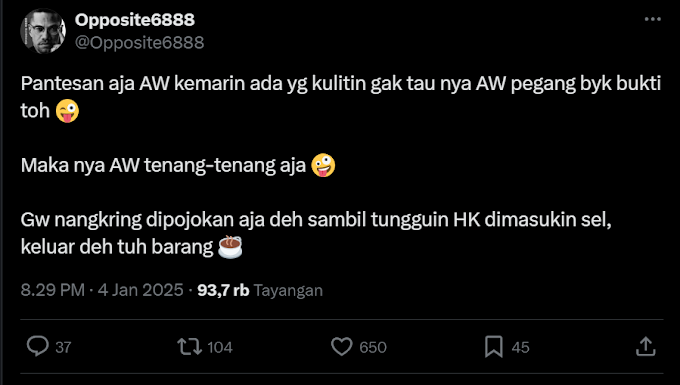 "AW Ternyata Pegang Banyak Bukti, Netizen Tunggu HK Dimasukin Sel"