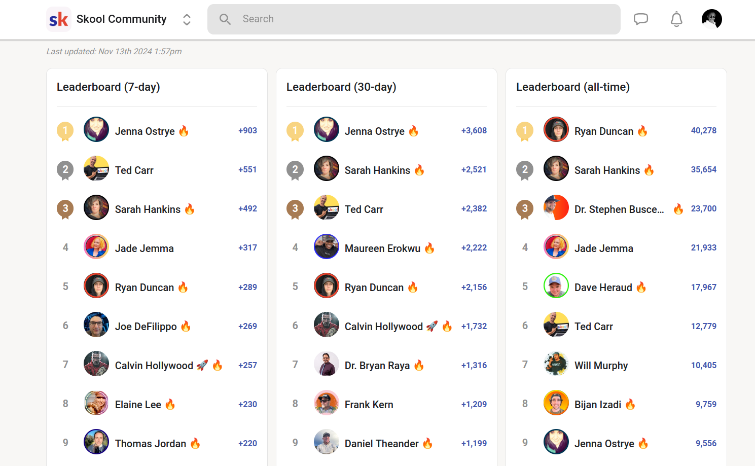 Skool Leaderboard
