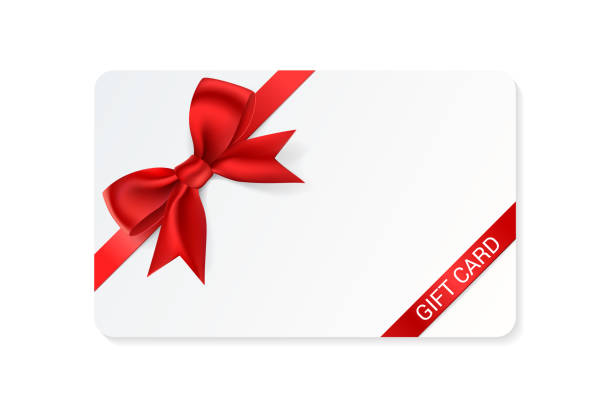 red satin ribbon gift card