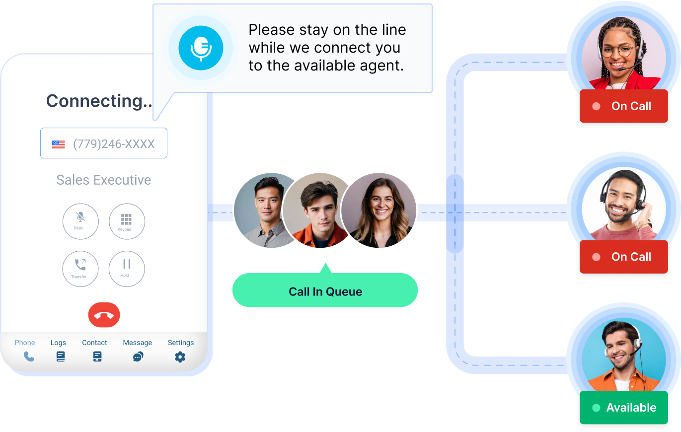 Manage incoming calls with automatic call distribution (ACD)