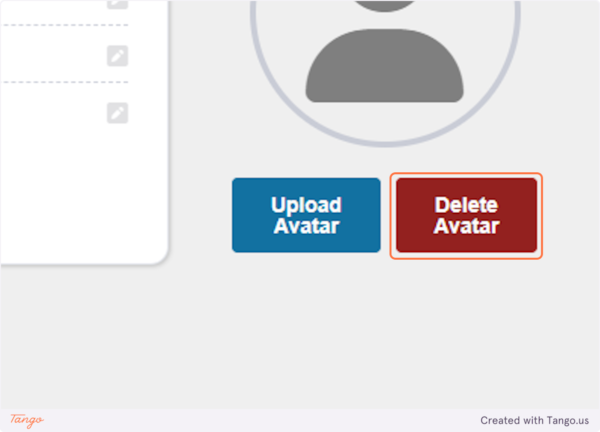 Click on Delete Avatar