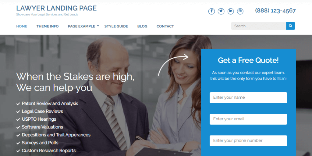 Lawyer Landing Page
