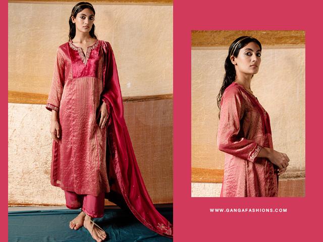 Festival Fuchsia Woven Silk Kurta Set.jpg