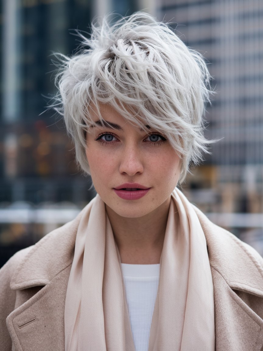 10. Tousled Platinum Pixie