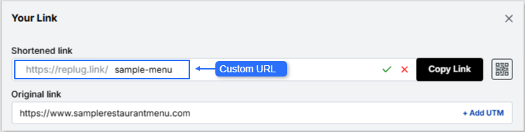 Custom URL generation