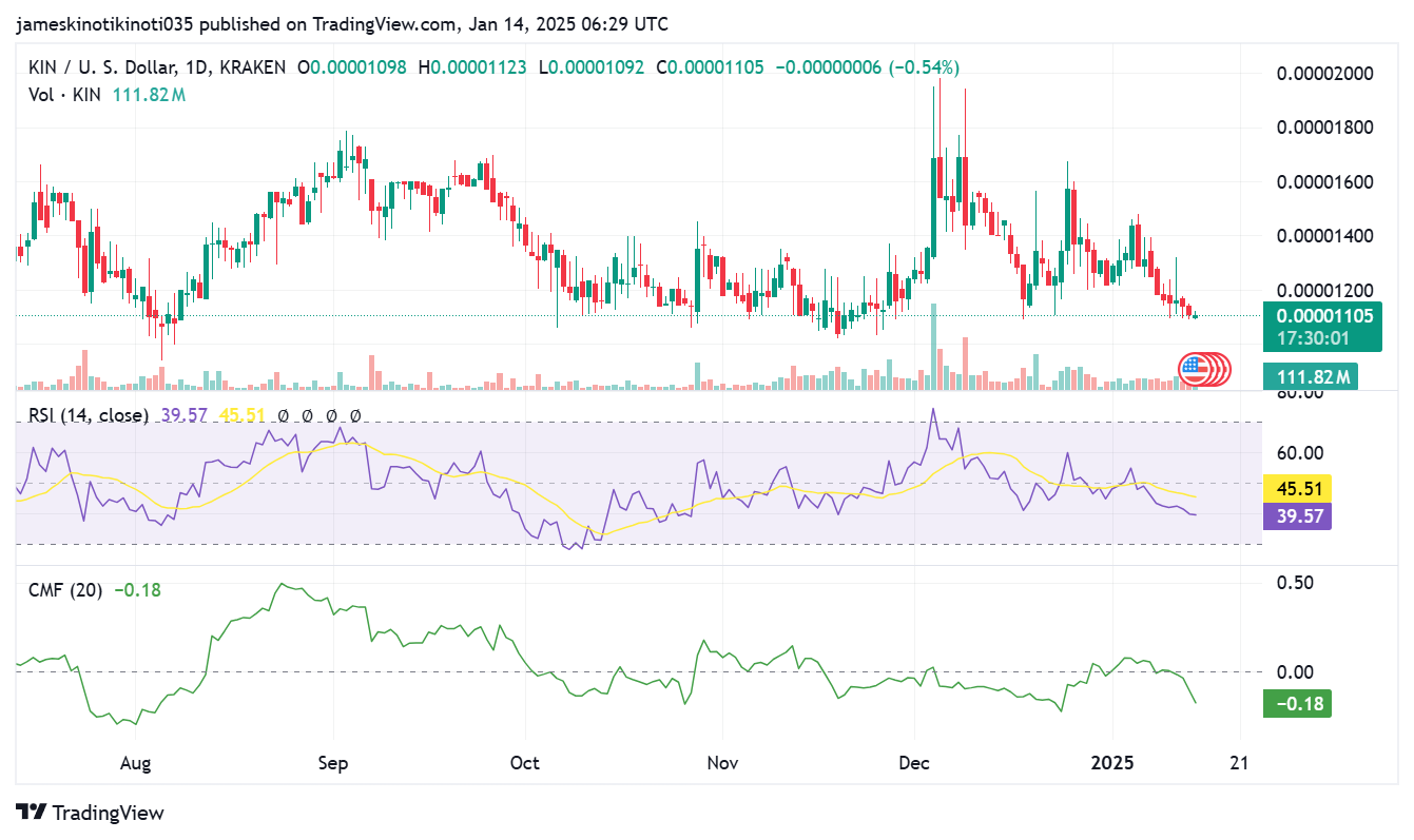 KIN/USD 1-day chart