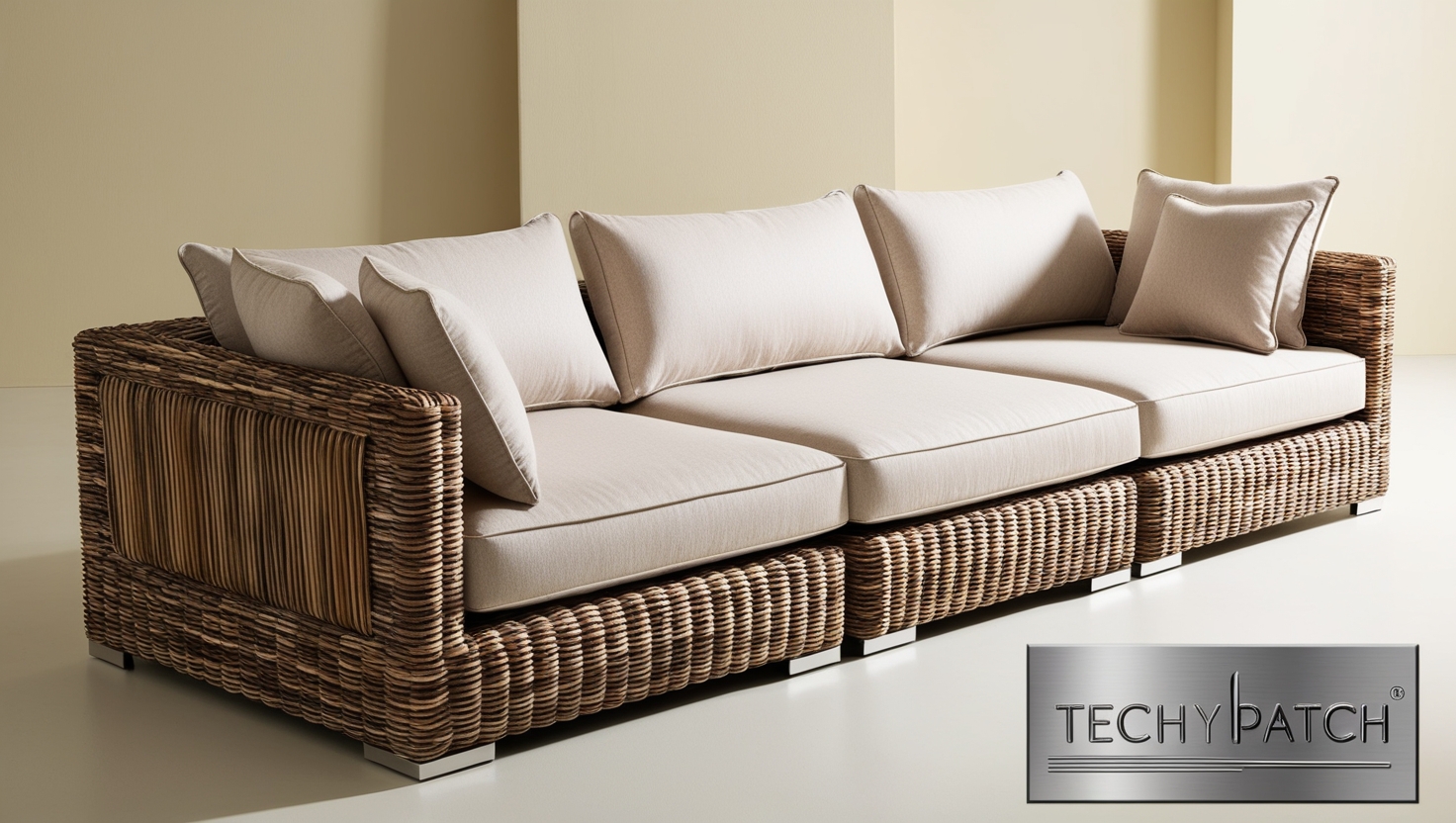 sulana rattan effect 6 seater sofa set