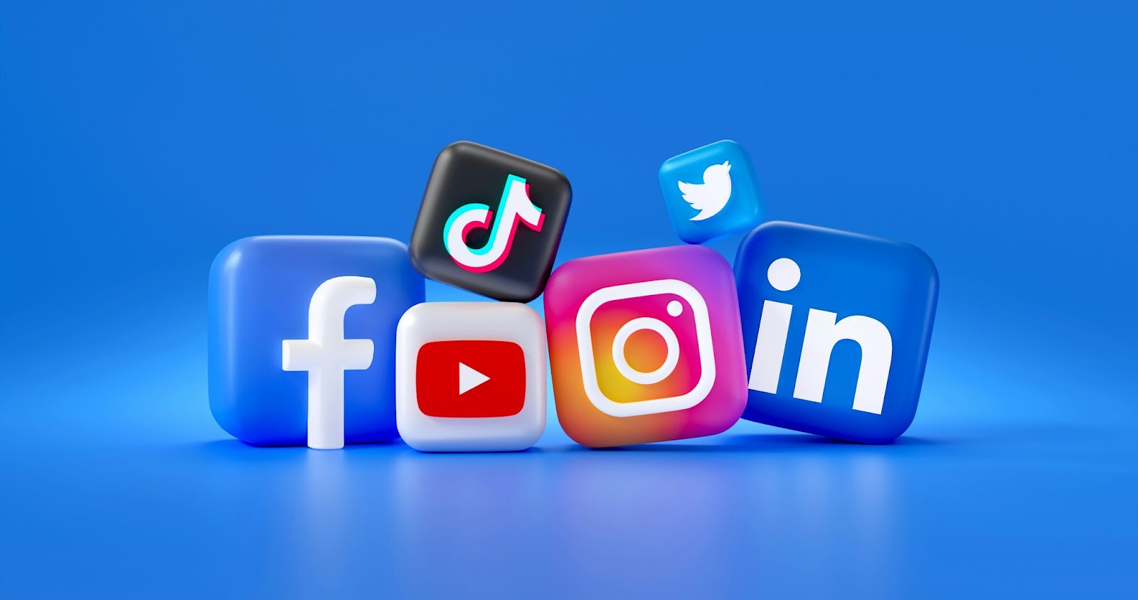 Social Media Icons on Blue Back Ground