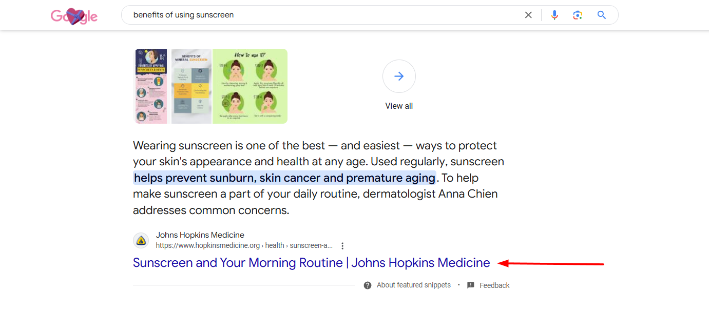 Featured snippets only display information from a single source.