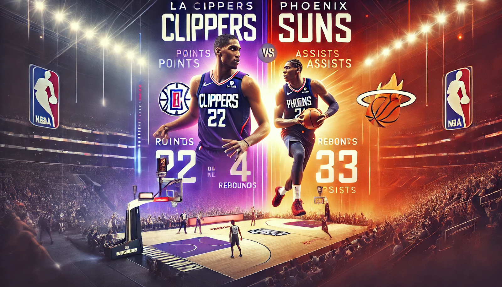 la clippers vs phoenix suns match player stats​