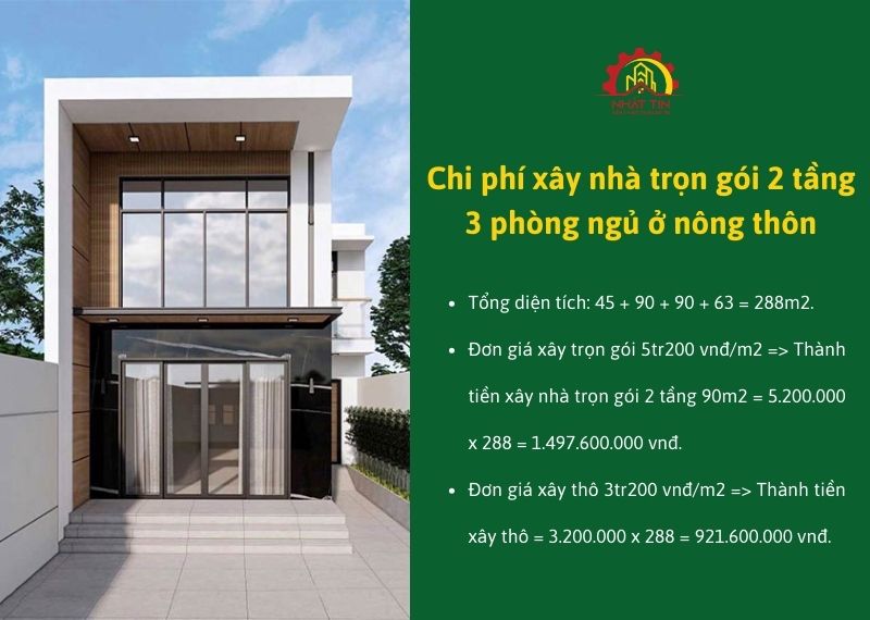 tính chi phí xây nhà 2 tầng Xây dựng Nhất Tín