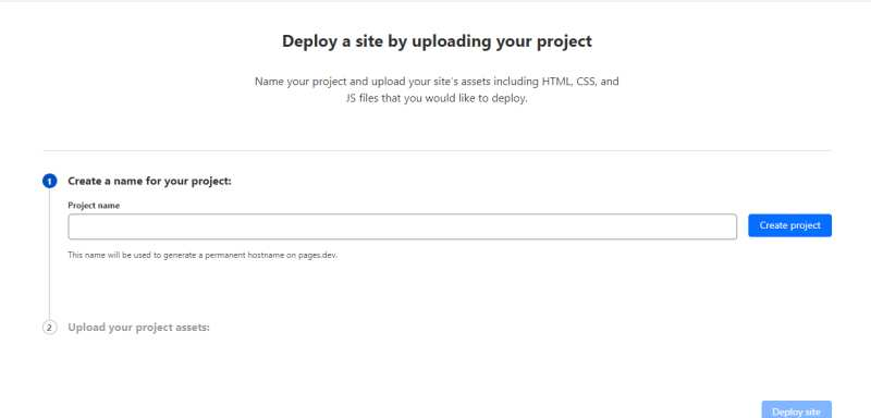 Cloudflare pages name project