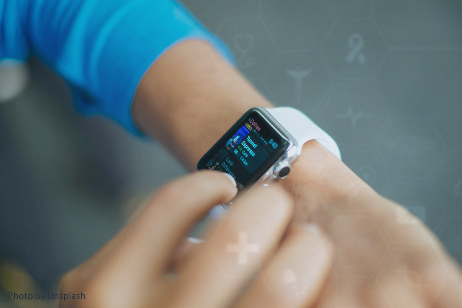 Woman monitoring health stats on a smartwatch