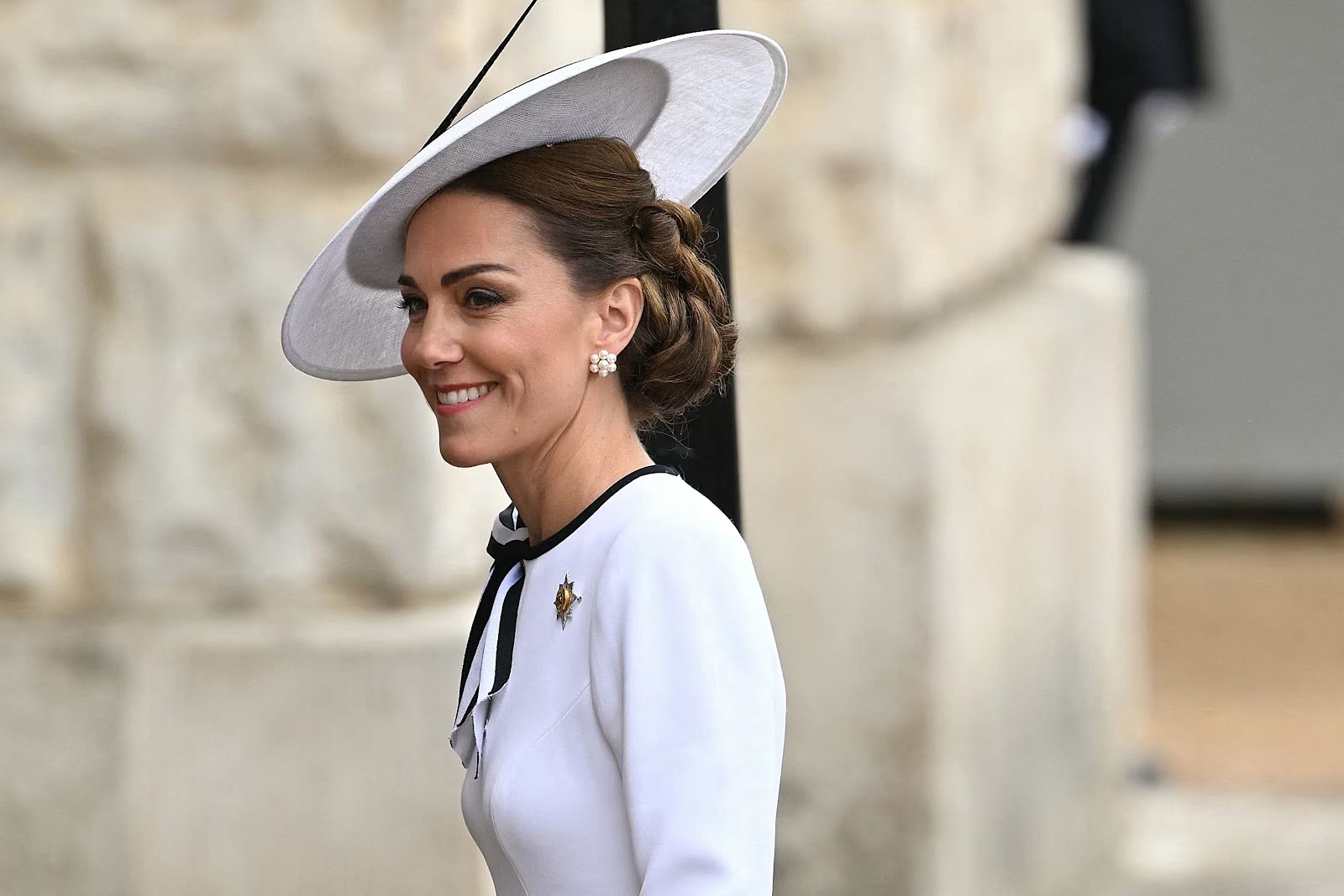 Catherine, Princess of Wales, arrives to Horse Guards Parade for the King's Birthday Parade "Trooping the Colour" in London on June 15, 2024 | Source: Getty Images