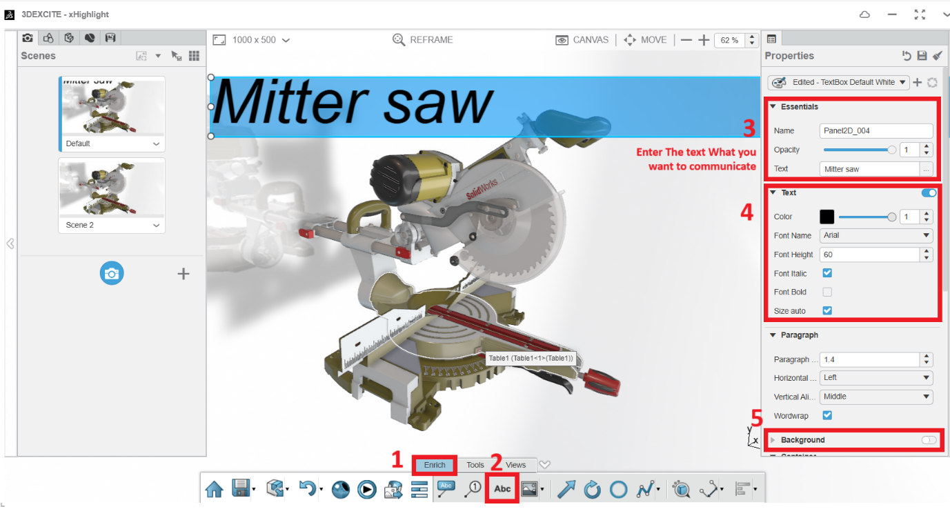 Managing content in xHighlight for 3DEXPERIENCE with design, scenes, and materials