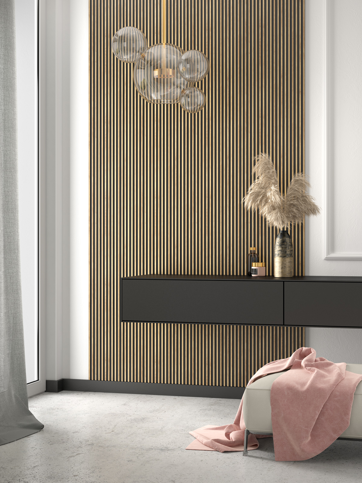 Lamelles en Bois dans le Salon