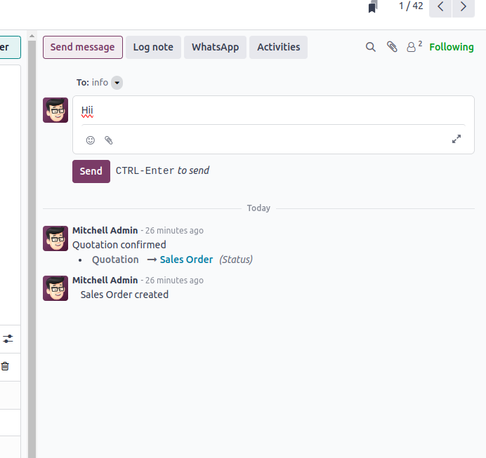 Chatter In Odoo 