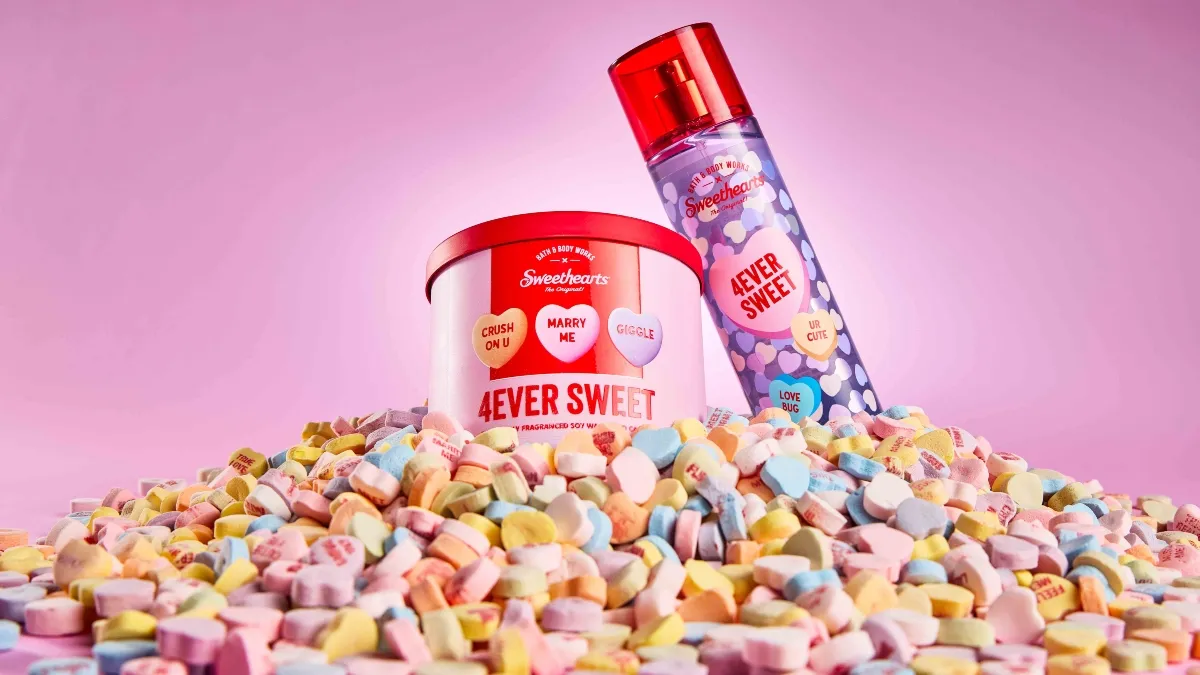 Valentine's Day marketing - Bath & Body Works collaboration with Sweethearts candies