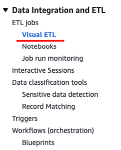 AWS Glue Studio from the AWS Console.