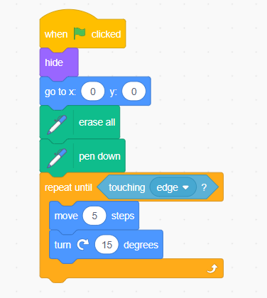 Drawing circles using Pen Graphics - Scratch programming