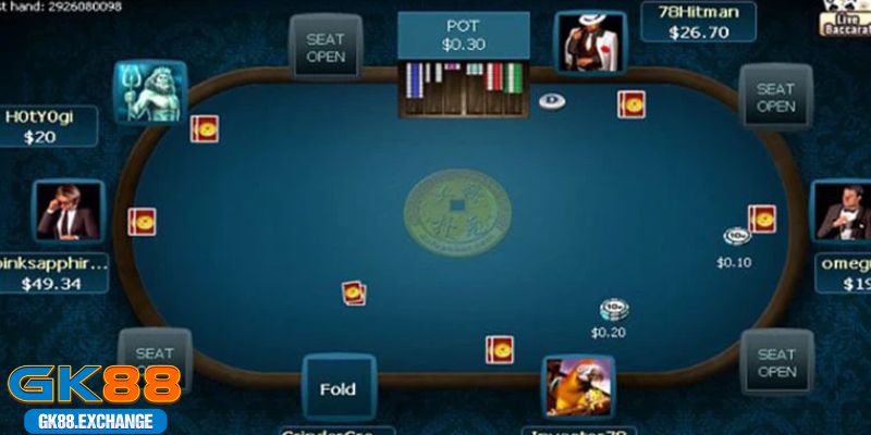 Cách thức tham gia chơi bài poker online tại Gk88