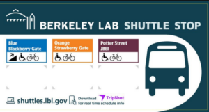 Berkeley Lab Shuttle Stop sign