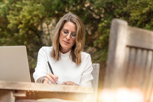 A woman planning showcasing Parkinson's law