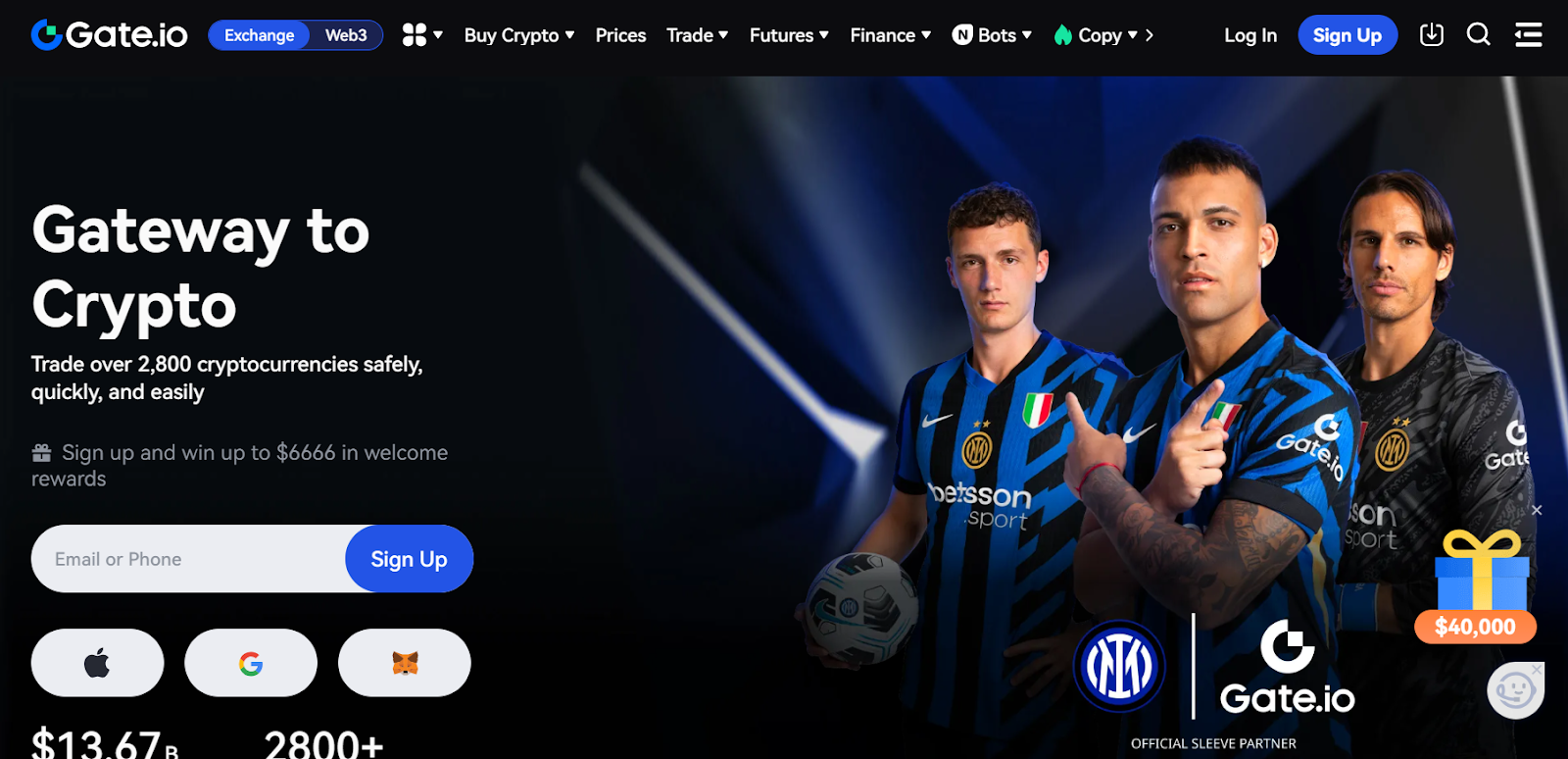 Gate.io homepage 