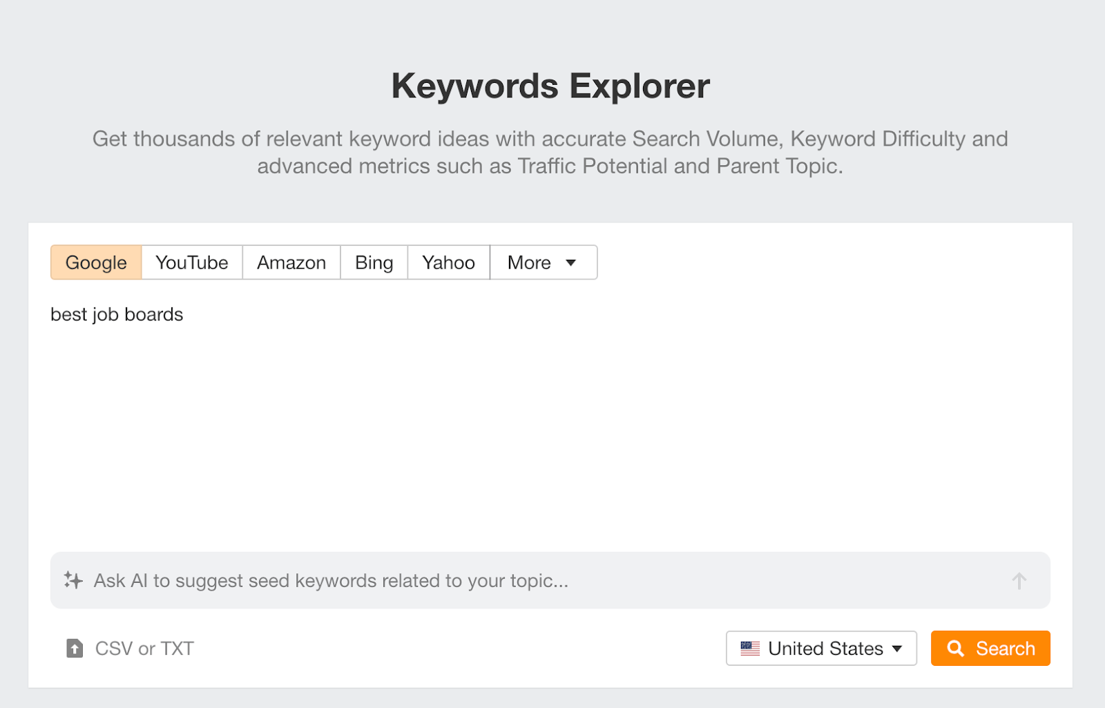 keyword explore ahref