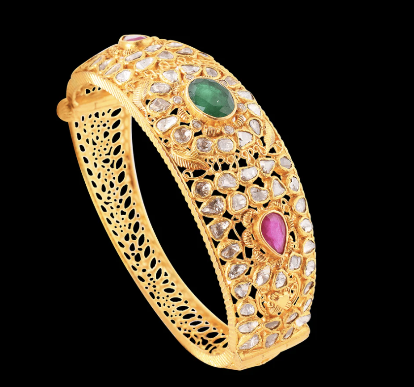 Aamani Ruby And Emerald Bangle