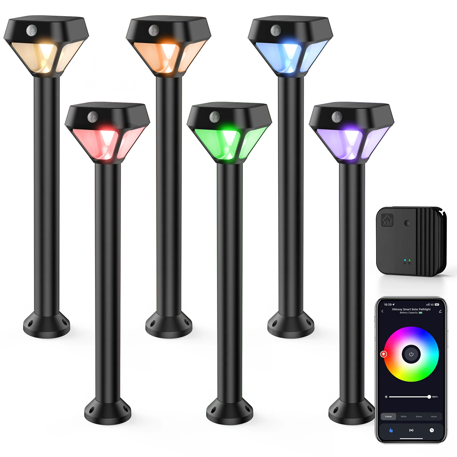 XMCOSY+ Smart Solar Motion Sensor Light - 6 pack (Included Smart Bridge).