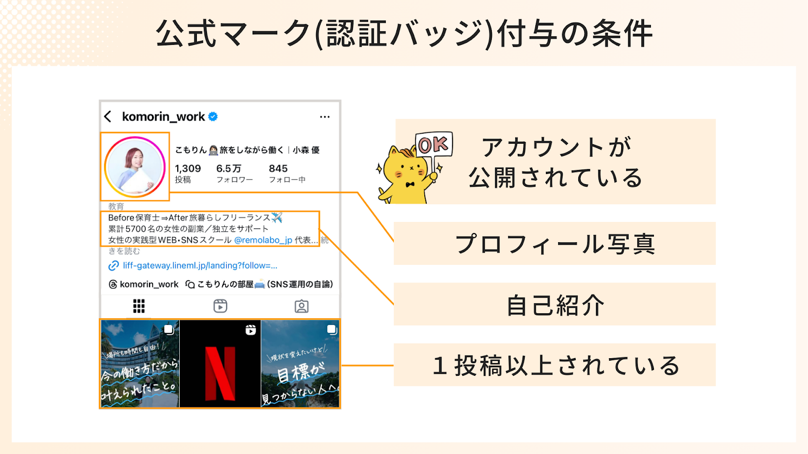 公式マーク（認証バッジ）付与の条件