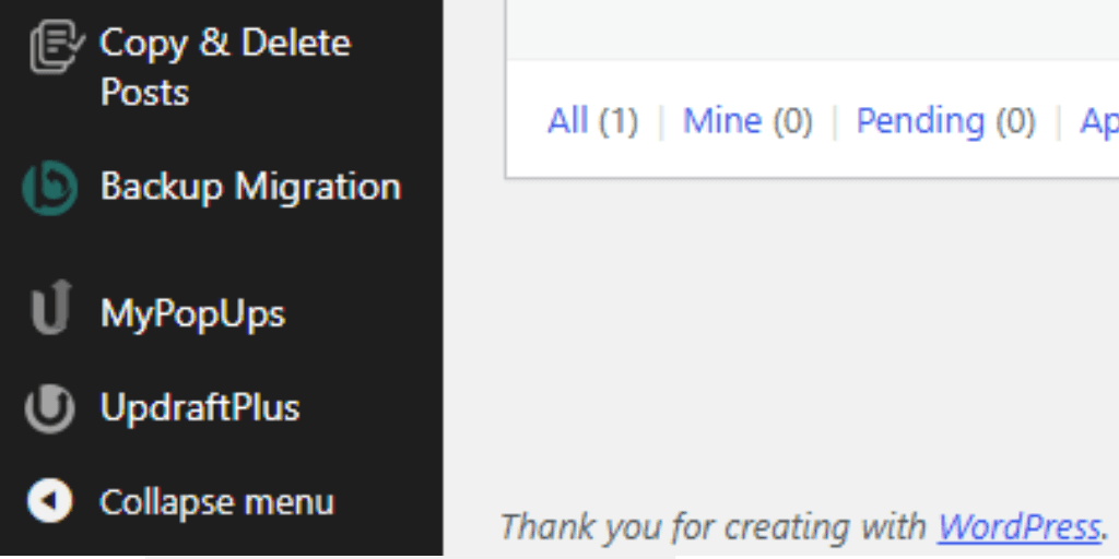 Go to UpdraftPlus Menu in WP Dashboard