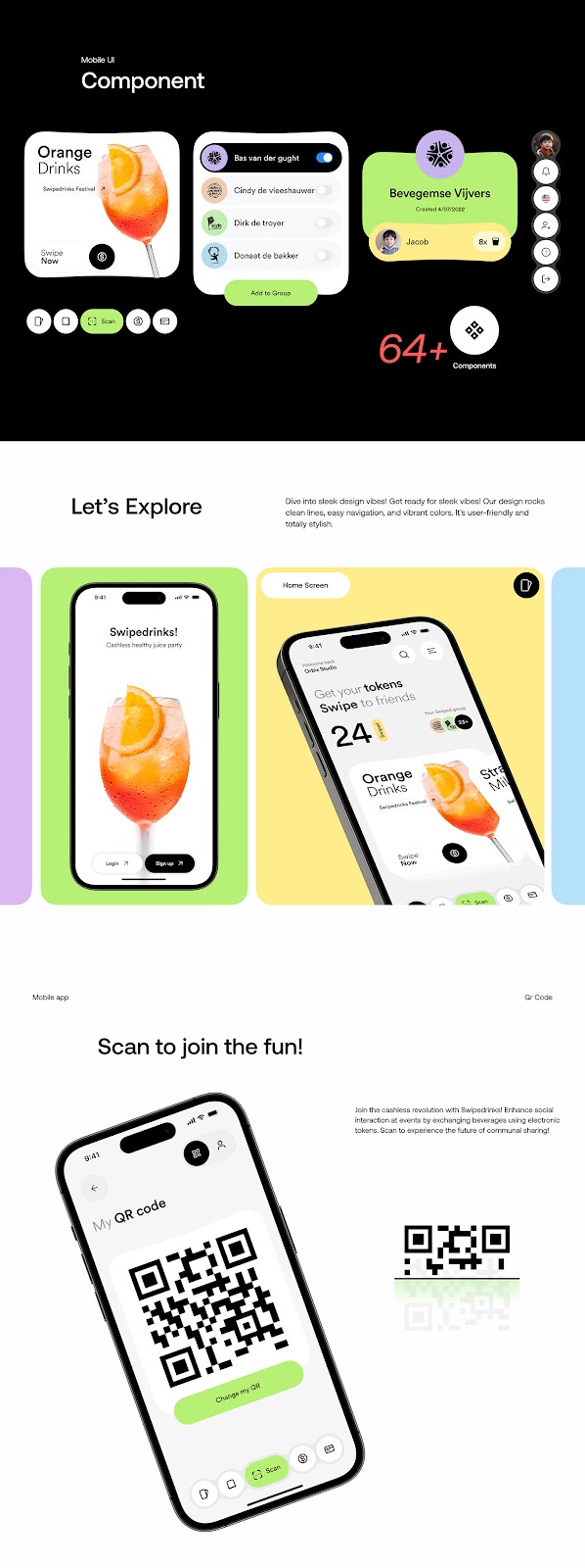 Image from the Swipe Drinks: A Kid-Friendly UI UX Design Case Study article on Abduzeedo